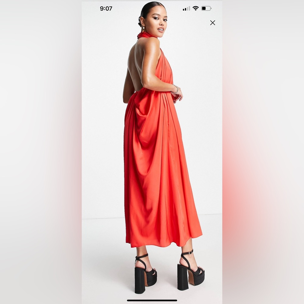 Red ASOS midi dress